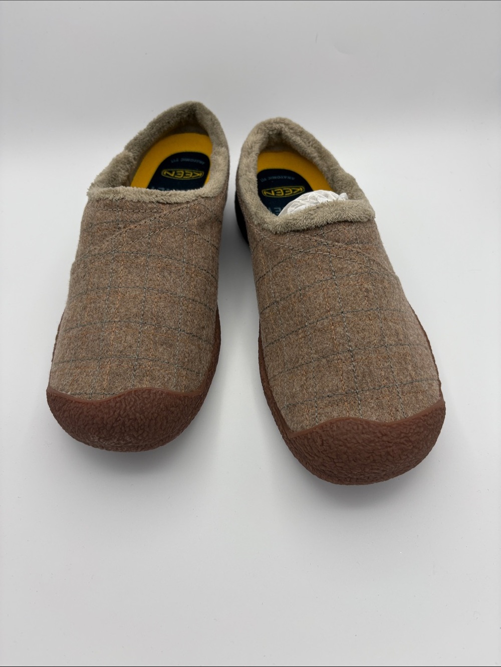 KEEN women’s brown felt/plaid Howser wrap side NWT IN BOX size 11 - Picture 1 of 5